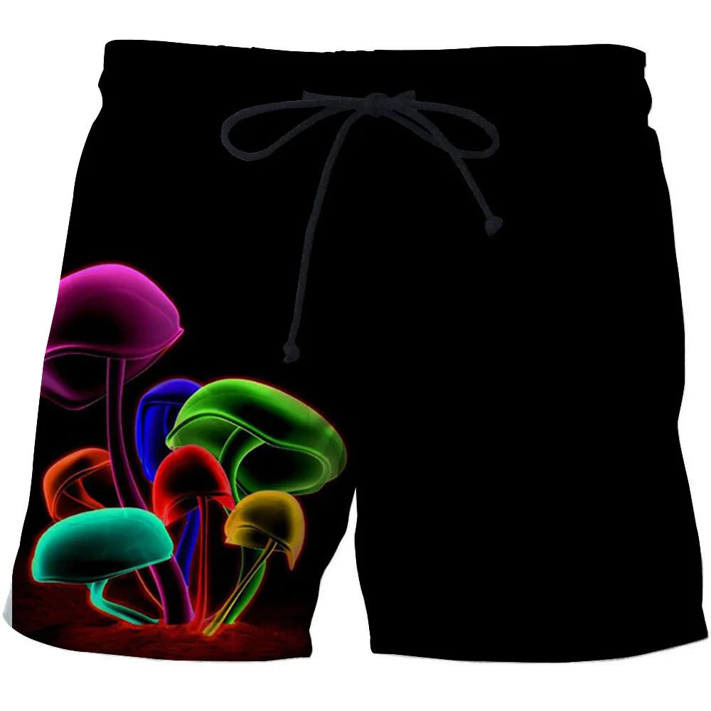 Calção de Banho Havaiano de Secagem Rápida Masculina, Shorts Esportivos para Férias, Estampado 3D Coqueiro, Solto, Moda Verão, 6XL