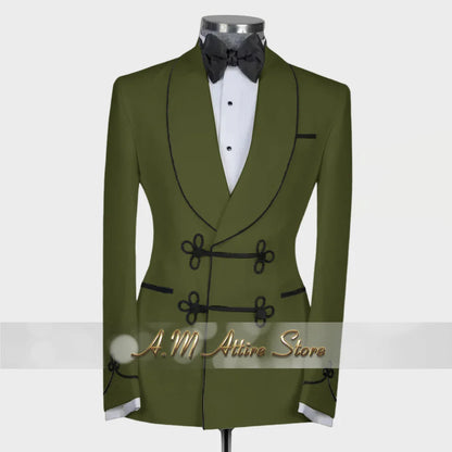 Ternos extravagantes masculinos, conjunto de 2 peças, xale, lapal, botão floral, jaqueta, calças, ajuste fino para casamento, coquetel, bola, jantar, vestido de festa, presentes