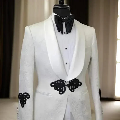 2 pçs ternos florais para homens baile de formatura com botões de árvore de natal casamento noivo smoking fino ajuste jaqueta com calças estilo africano 2025