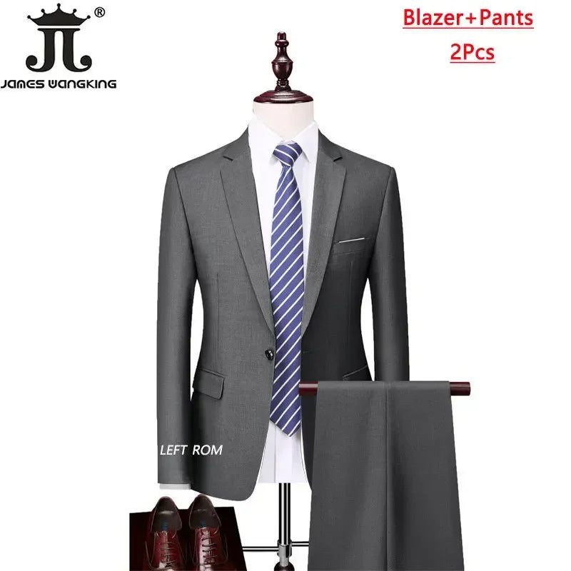 M-6XL 15 Cores (Jaqueta+Colete+Calças) Trajes Formais para Escritório Masculinos Vestido de Casamento para Noivos Vestido de Festa Terno de Cor Sólida