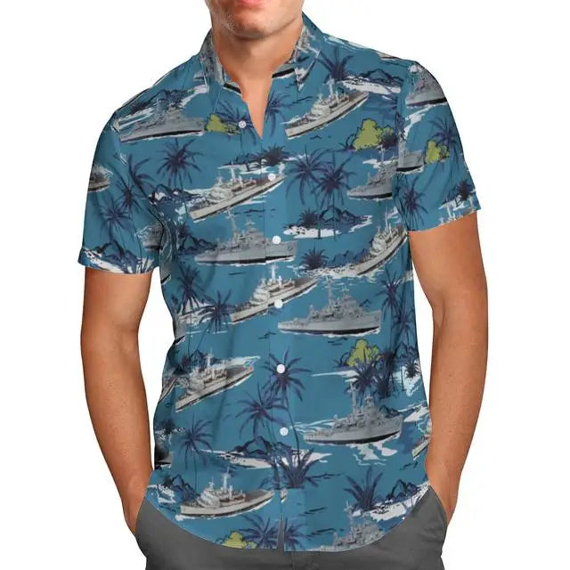 Oversized Streetwear 3D Anime Green Short Sleeve Hawaiian Shirt Men's Beach Summer 5XL Social Homme-863