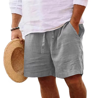 Novo short masculino de algodão, cor sólida, leve, para academia, praia, corrida e esportes, tamanho grande.