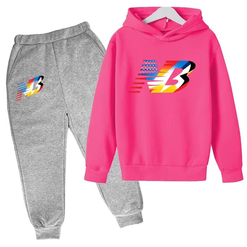 Última Coleção 2026 de Roupas Esportivas Infantis - Conjunto de Camiseta e Calça Comprida Confortável e Solto, Ideal para Meninos e Meninas de 3 a 13 Anos