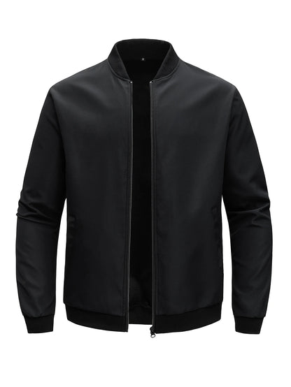 Jaqueta Bomber Slim Casual de Moda Sólida para Homens, Nova Chegada, Jaquetas de Baseball Masculinas