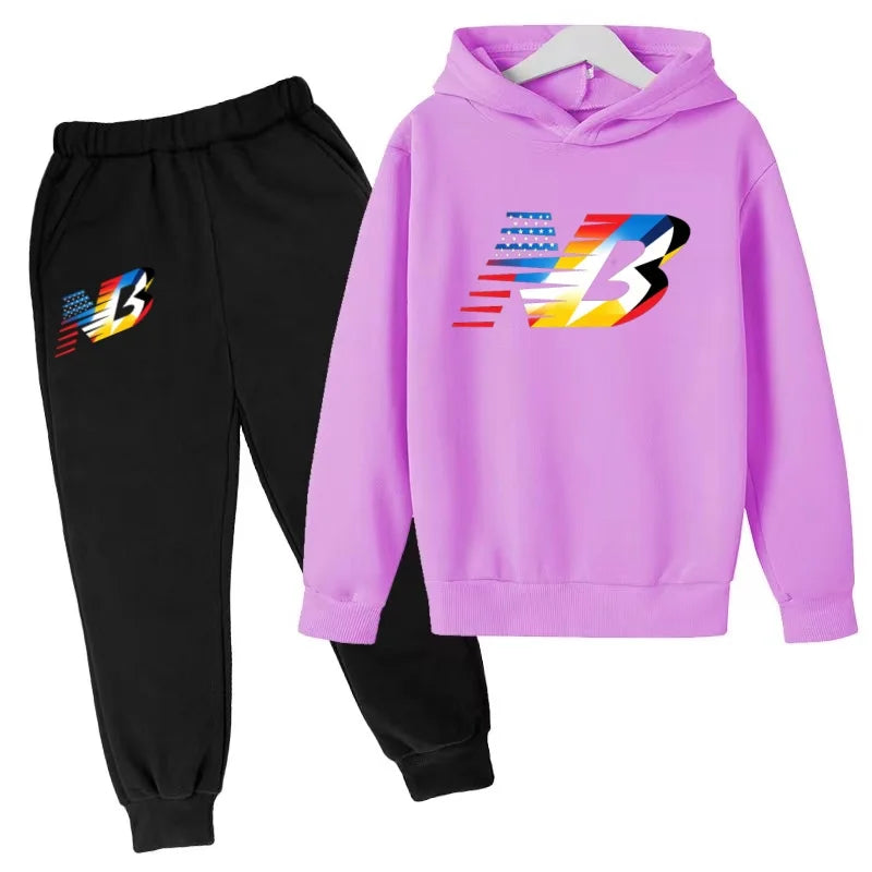 Última Coleção 2026 de Roupas Esportivas Infantis - Conjunto de Camiseta e Calça Comprida Confortável e Solto, Ideal para Meninos e Meninas de 3 a 13 Anos