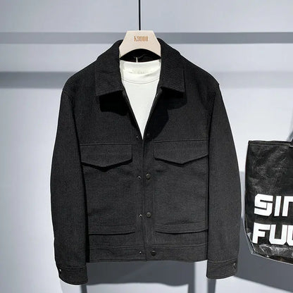 Jaqueta masculina lapela solta e simples jaqueta na moda marca juventude casaco elegante e personalizado topo masculino