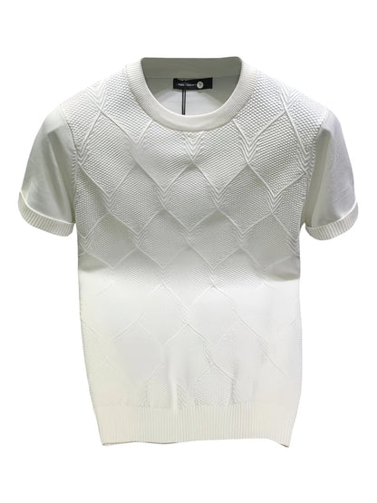 T-shirt de malha versátil, monocromática, manga curta, tops de negócios, roupas coreanas, tendência da moda, A96, novo verão, 2024