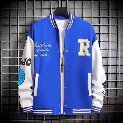 Carta bordada blusão masculino jaqueta de beisebol primavera novo estilo coreano harajuku hip-hop streetwear botão jaqueta universitária