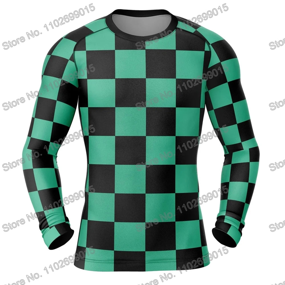 Matador de demônios Surfando Natação Mergulhando Camiseta Espartilho Manga comprida Guarda Erupção Trajes de banho Homens Proteção UV Roupas de surf Praia Tops de Fato Flutuante