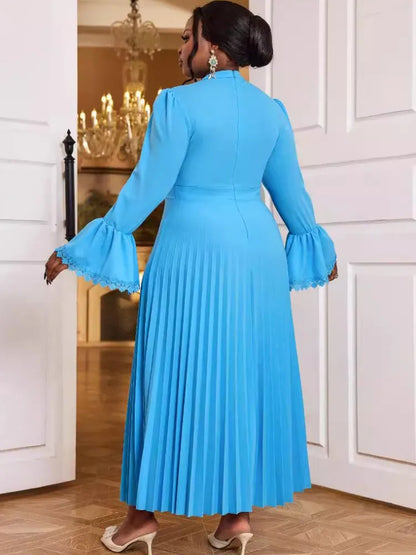 Plus Size African Party Dress For Women Autumn Winter New Fashion Dashiki Ankara Wedding Gowns Elegant Turkey Muslim Maxi Dress