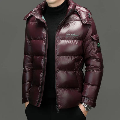 Jaqueta Masculina de Inverno 2026 Nova Chegada com Capuz, Jaquetas de Algodão Estilo Sill, Parkas Masculinas da Moda Grossas e Quentes, Casaco Masculino de Inverno Impermeável