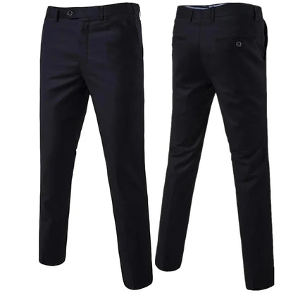Casual negócios masculino elástico fino ajuste jovem estilo britânico calças compridas para homens moda versão coreana calças compridas