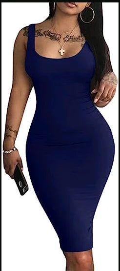 Vestido Midi Sem Mangas Sexy de Verão da AliExpress, Tamanho Plus para Mulheres, Estilo Europeu e Americano