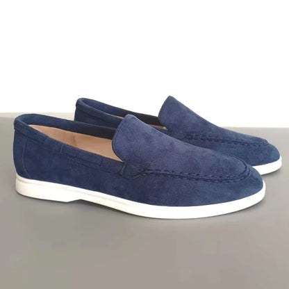 Moda clássico camurça mocassins de couro masculino sapatos casuais marca luxo respirável deslizamento em sapatos de condução mocassins