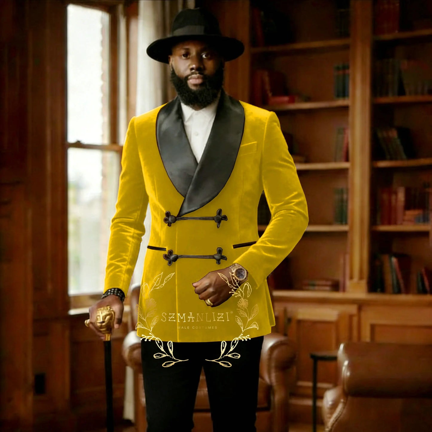 Ternos Formais Masculinos em Veludo Marrom, Blazer com Dois Botões, Calças Elegantes, Ajuste Slim, Roupas Masculinas para Casamento e Casual de Negócios