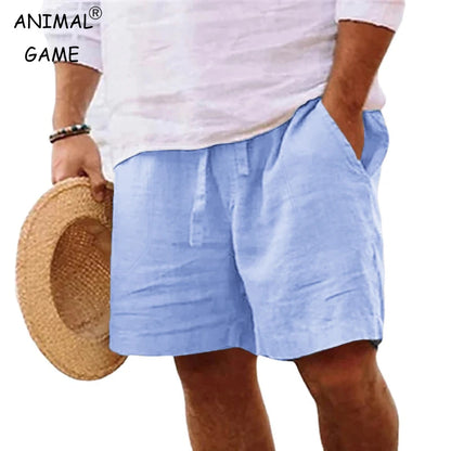 Novo short masculino de algodão, cor sólida, leve, para academia, praia, corrida e esportes, tamanho grande.