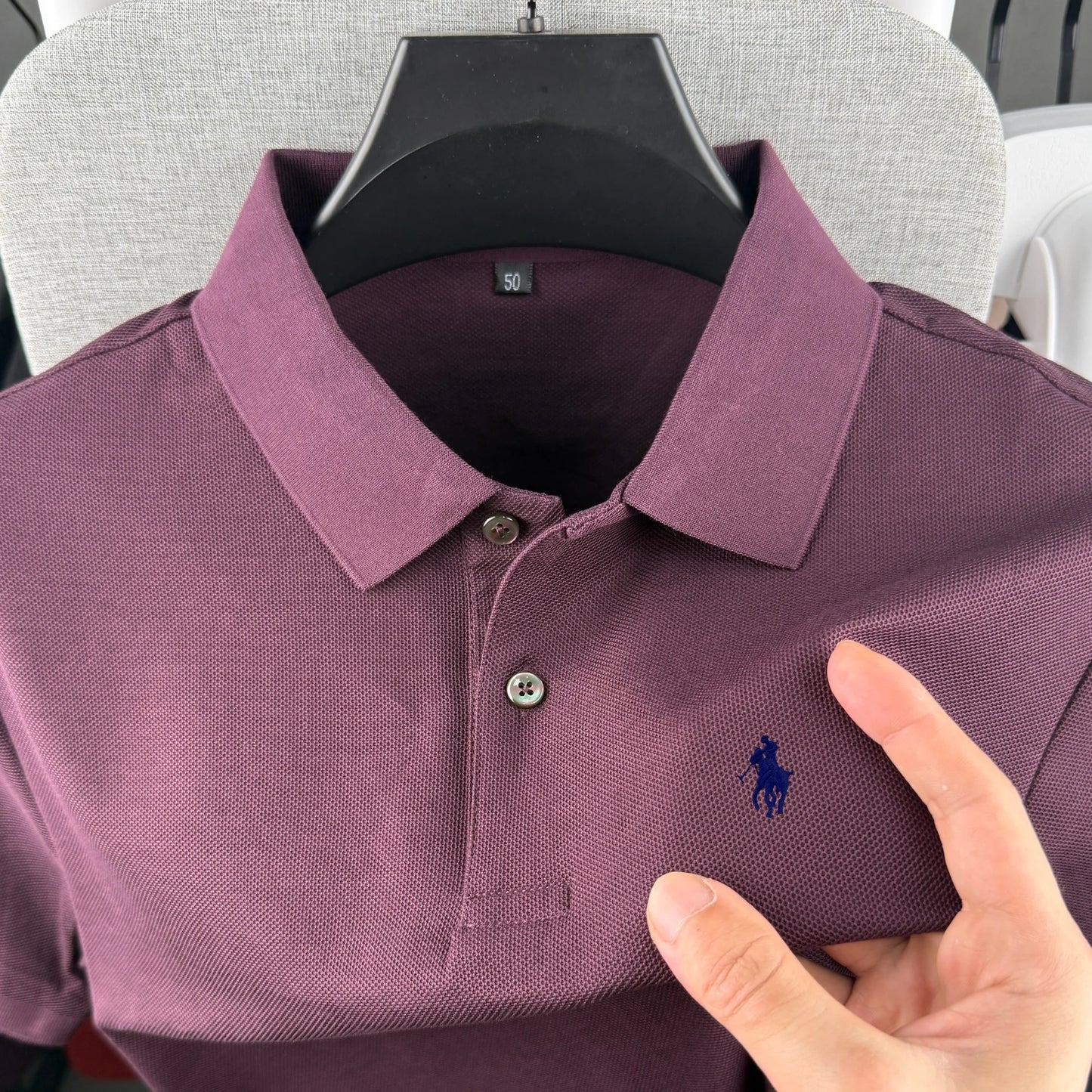 Camisa Polo Masculina de Manga Curta 100% Algodão Puro de Marca de Luxo, Coleção Verão 2026, com Bordado de Pônei, Estilo Golfe e Casual