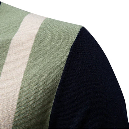 Camisa polo de malha listrada masculina da marca AIOPESON para tecido respirável de alta qualidade elegante casual camisas polo masculinas ﻿