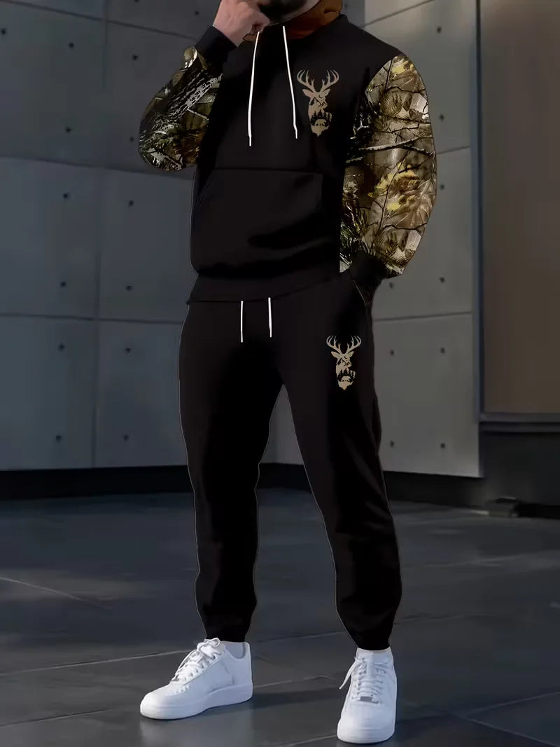 Camouflage Hunting Animal Hoodie Pants Suit 3D Print Men Women High Quality Jogging Tracksuit Outfits Men's Clothing 2Piece Sets