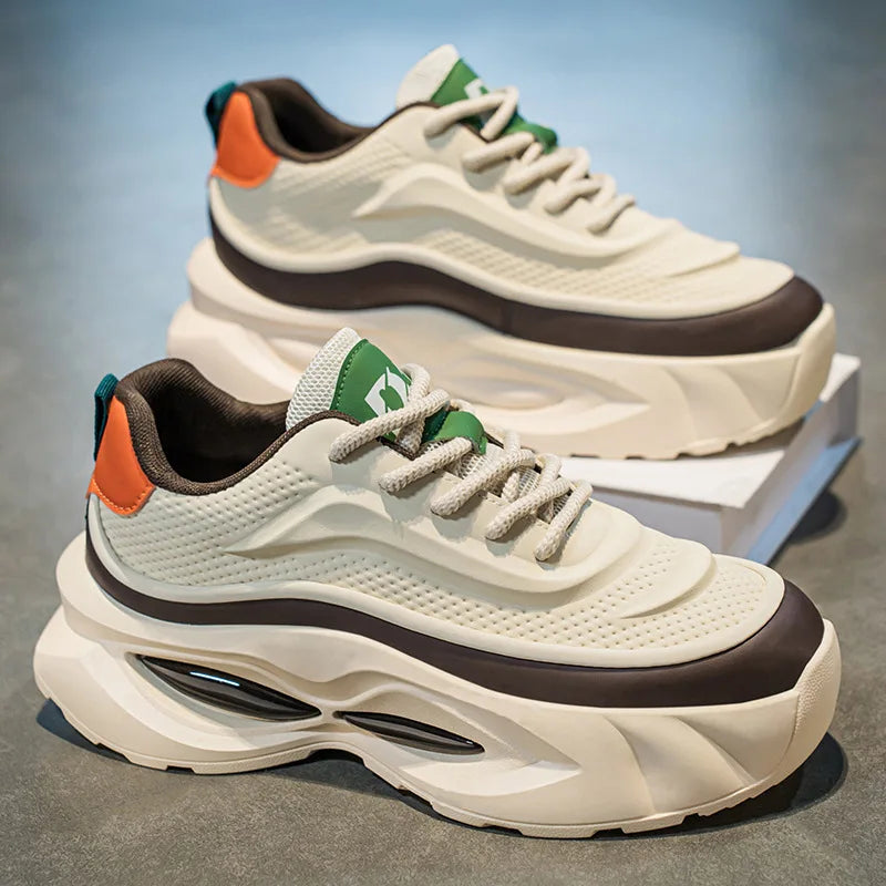 Summer New Men's height-increase Anti-Slip Daddy Shoes for Youth Sneakers Casual Running Shoes thick soled male Sport footwear