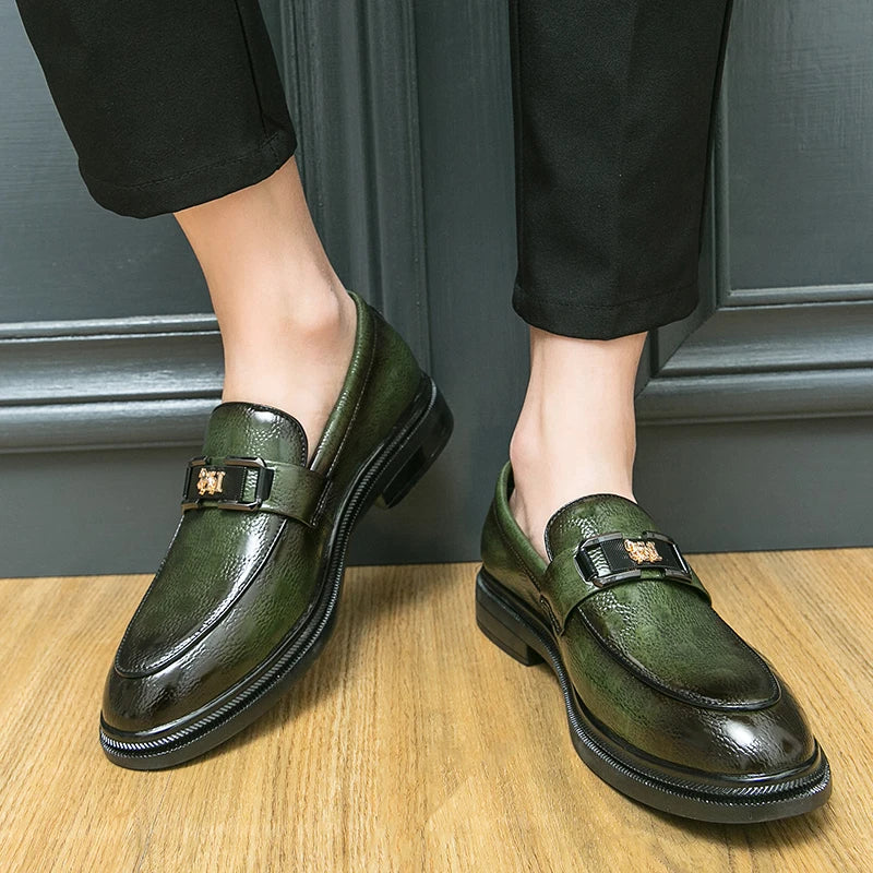 Sapatos sociais masculinos clássicos, sapatos formais de couro, de alta qualidade, casuais, para negócios, casamento, mocassins de escritório