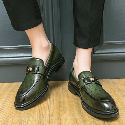 Sapatos sociais masculinos clássicos, sapatos formais de couro, de alta qualidade, casuais, para negócios, casamento, mocassins de escritório