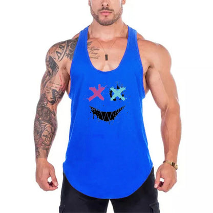 2024 New Men's Sleeveless Vest T-Shirt Sports Style Running Mountain Climbing Exercise Vest Breathable and Refreshing Men's Vest