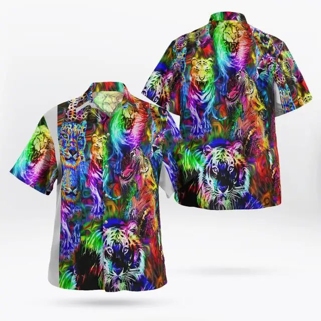 Oversized Streetwear 3D Anime Green Short Sleeve Hawaiian Shirt Men's Beach Summer 5XL Social Homme-863
