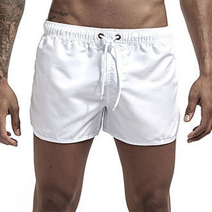 Calções de banho masculinos para o verão, calções de banho de marca, calções de banho sensuais, fatos de banho masculinos de cintura baixa e respiráveis para a praia.