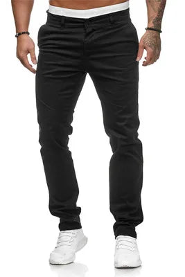 New Solid Color Business Trousers Men's Formal Business Work Pants Slim Straight Leg Pants Casual Trousers