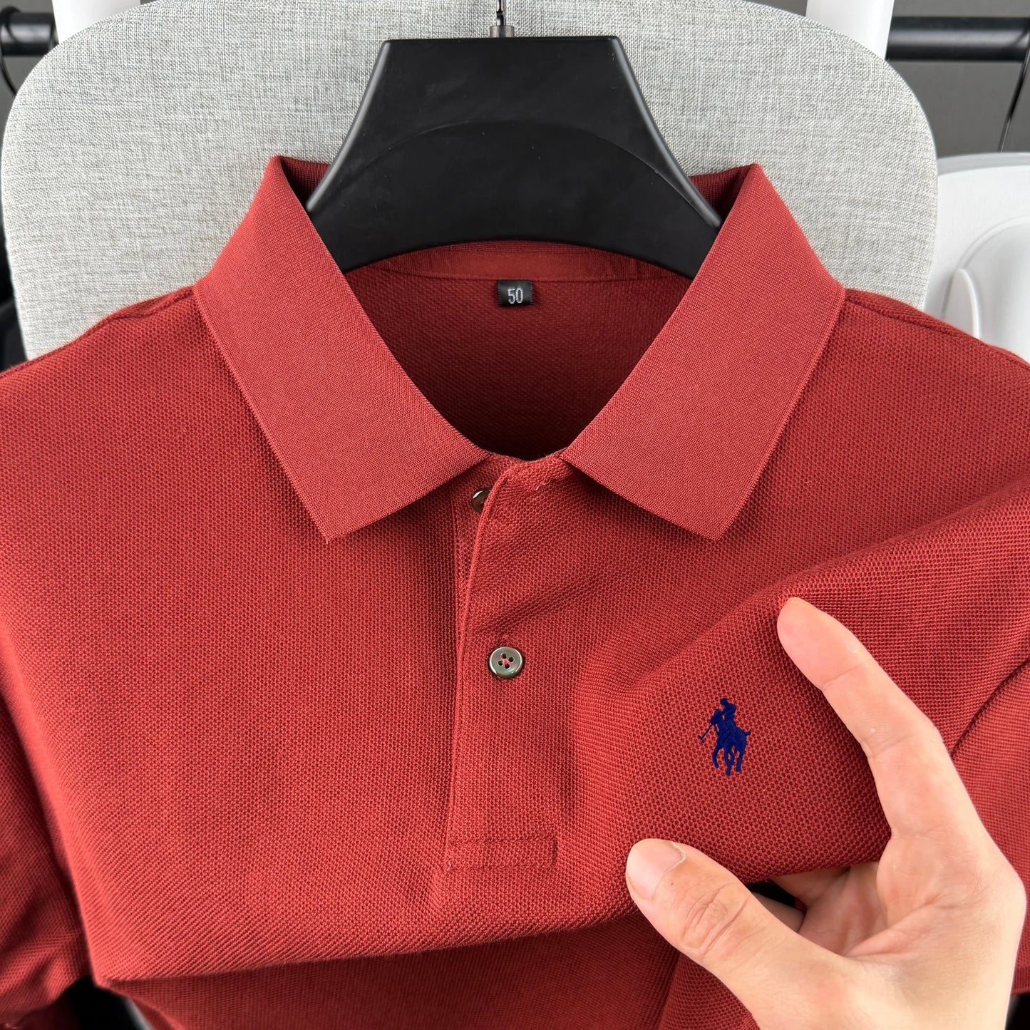 Camisa Polo Masculina de Manga Curta 100% Algodão Puro de Marca de Luxo, Coleção Verão 2026, com Bordado de Pônei, Estilo Golfe e Casual