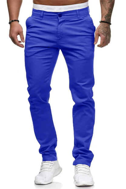 New Solid Color Business Trousers Men's Formal Business Work Pants Slim Straight Leg Pants Casual Trousers