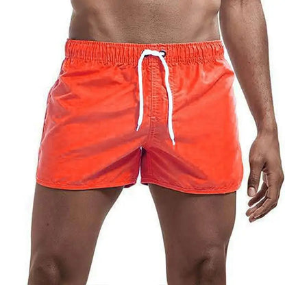 Calções de banho masculinos para o verão, calções de banho de marca, calções de banho sensuais, fatos de banho masculinos de cintura baixa e respiráveis para a praia.