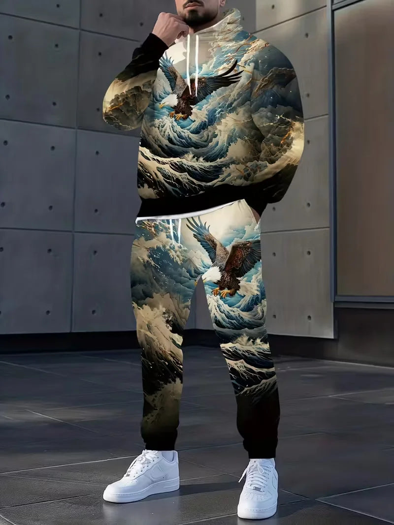 Camouflage Hunting Animal Hoodie Pants Suit 3D Print Men Women High Quality Jogging Tracksuit Outfits Men's Clothing 2Piece Sets