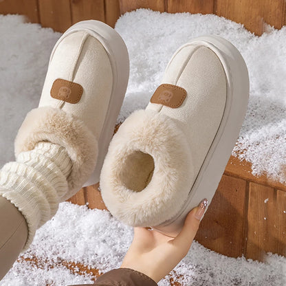 Inverno feminino chinelos internos quente sola grossa sola macia confortável ao ar livre antiderrapante botas de neve moda quarto casa sapatos