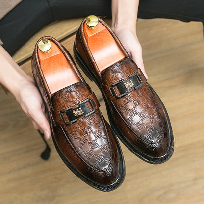 Sapatos sociais masculinos clássicos, sapatos formais de couro, de alta qualidade, casuais, para negócios, casamento, mocassins de escritório