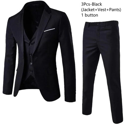 Ternos para homens elegante casamento 3 peças blazers outfit 2 conjunto jaquetas colete calças completo 2025 moda clássico negócios formal