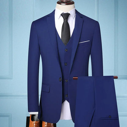 A nova loja oferece preços com desconto casual formal negócios masculino moda cavalheiro cor sólida terno cabido para todas as estações