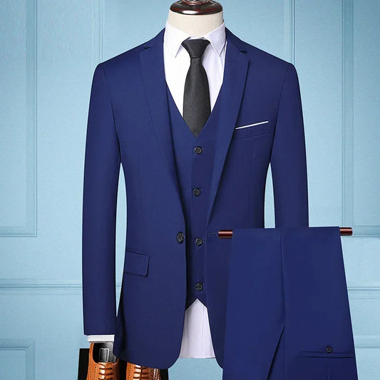 A nova loja oferece preços com desconto casual formal negócios masculino moda cavalheiro cor sólida terno cabido para todas as estações