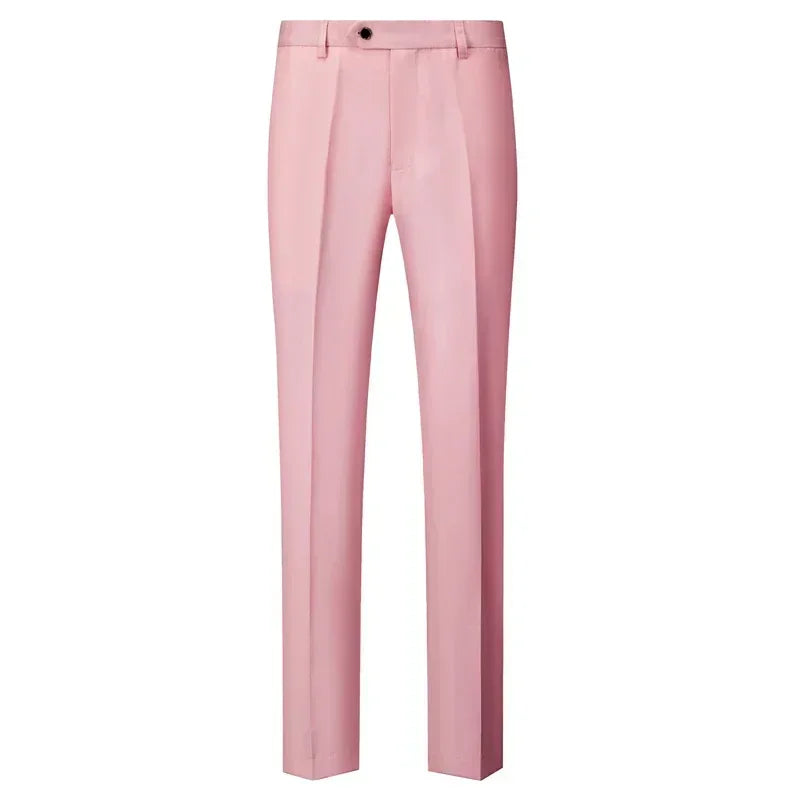 Calças de Terno Masculino M-6XL, Moda Boutique, Cor Sólida, Formal, para Negócios, Noivo, Casamento, Casual