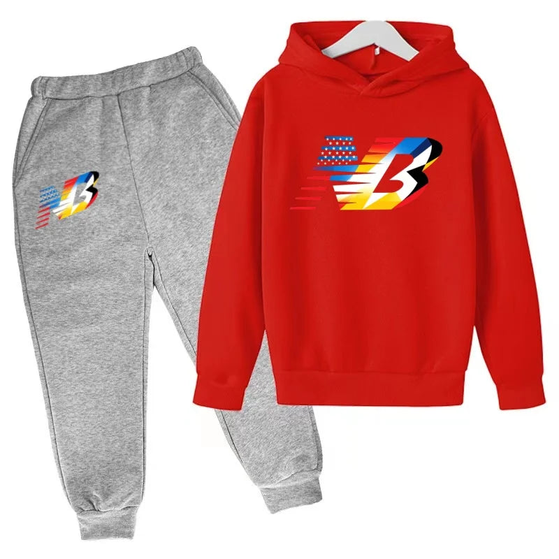 Última Coleção 2026 de Roupas Esportivas Infantis - Conjunto de Camiseta e Calça Comprida Confortável e Solto, Ideal para Meninos e Meninas de 3 a 13 Anos