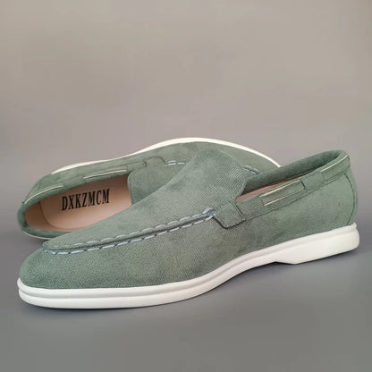 Male Classic Brand Suede Leather Loafers Men Casual Shoes Luxury Mens Breathable Slip on Driving Shoes Moccasins