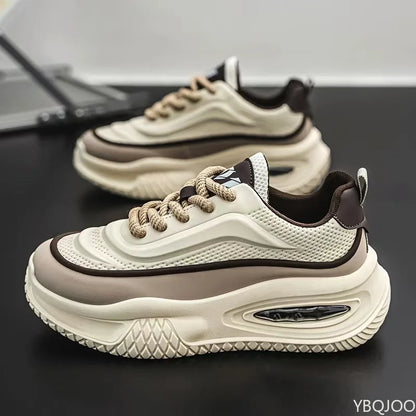 autumn spring thick soled height increasing shoes versatile color blocking personalized casual simple comfortable men's shoes