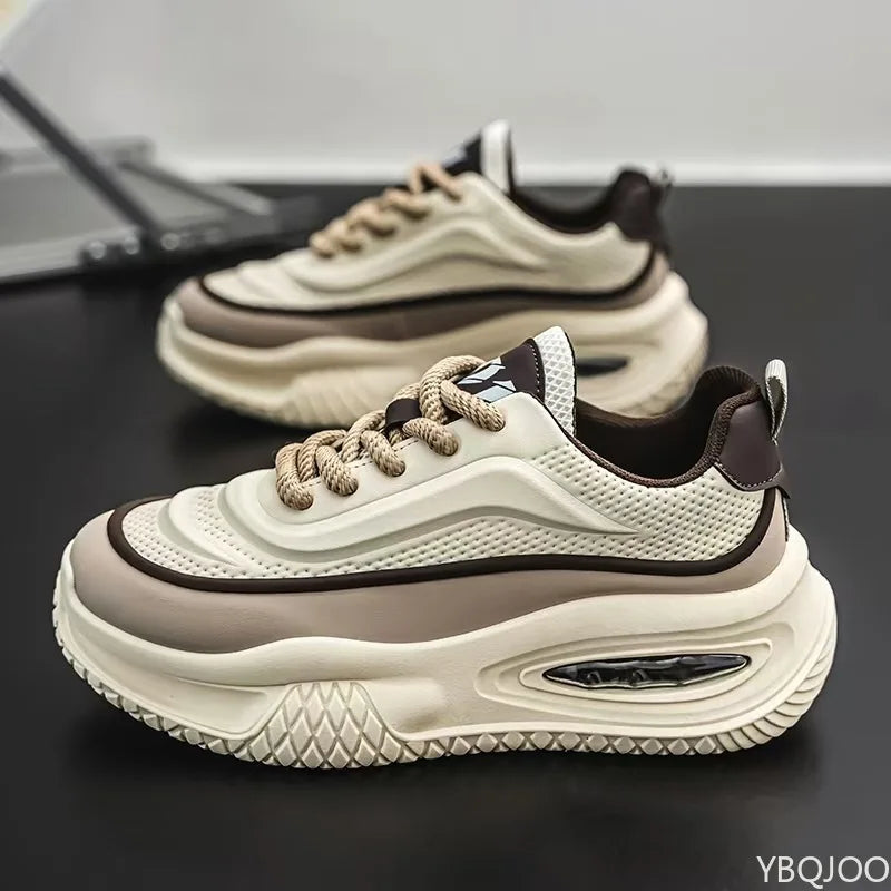 autumn spring thick soled height increasing shoes versatile color blocking personalized casual simple comfortable men's shoes