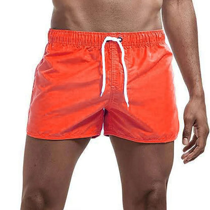Calções de banho masculinos para o verão, calções de banho de marca, calções de banho sensuais, fatos de banho masculinos de cintura baixa e respiráveis para a praia.