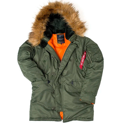 Exército coreano grosso parka inverno capuz de pele quente tático bombardeiro n3b puffer masculino longo à prova vento parkas casaco militar roupas masculinas