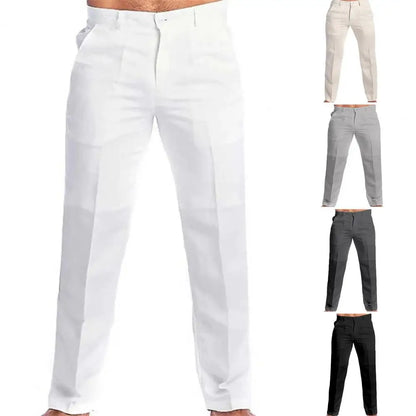 2023 masculino suporte bolso casual calças de linho sólido branco cinza plus size 3xl masculino elegante moda moletom masculino streetwear