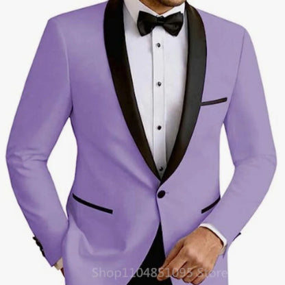 Casual sólido masculino blazer fino ajuste noivo terno de casamento jaqueta moda melhor homem jantar smoking casaco para negócios