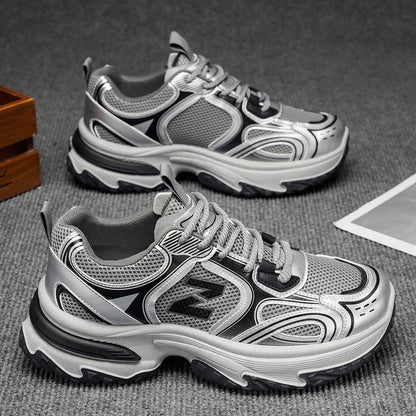Tênis esportivo casual masculino, ideal para uso confortável durante todo o ano, com cadarço, cano baixo e respirável.