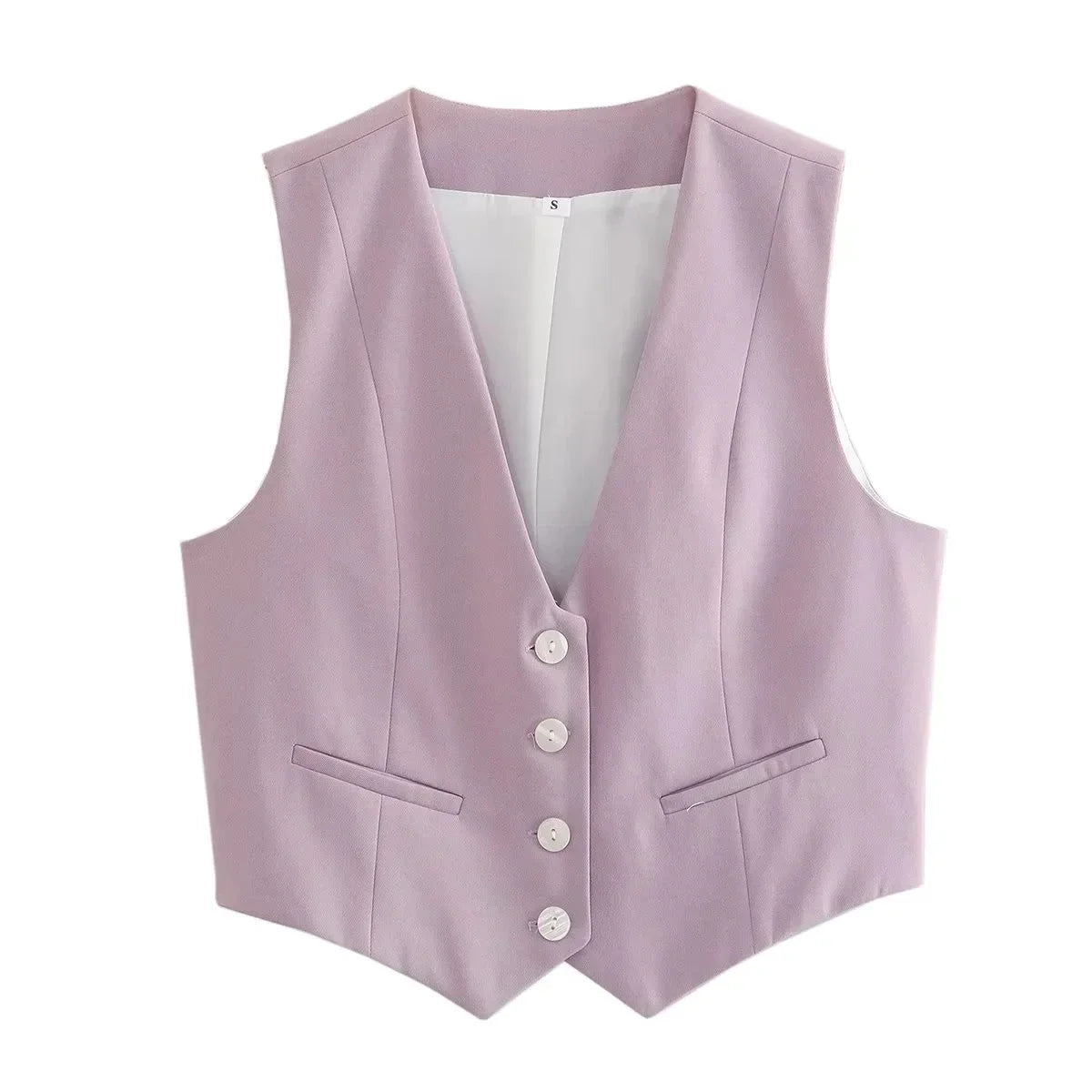 HH Moda Feminina Terno Sólido Colete Sem Mangas Colete Recortado Tops Coletes Primavera Verão Casual Senhora de Escritório Chic Tops